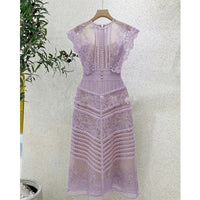 Heavy Industry Crocheted Lace Temperament Embroidered Court Dress