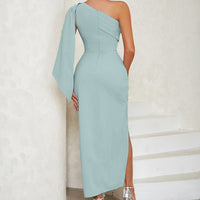 Women's Simple One-shoulder Sleeveless Party Dinner Dress