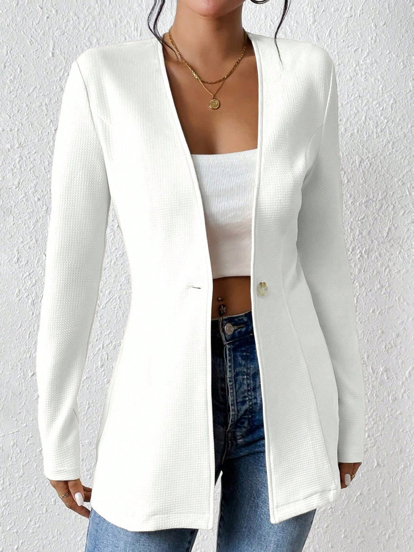 Korean Fashion Temperament V-neck Long Sleeve Small Suit Jacket
