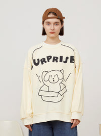Doggy pattern crew neck top