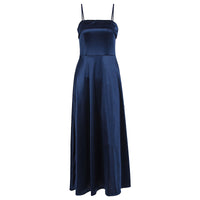 Solid Color Sexy Sleeveless Backless Tube Top Waist Long Dress