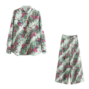 European And American Style Floral Fashion Casual Elegant Shirt Top