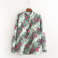 European And American Style Floral Fashion Casual Elegant Shirt Top
