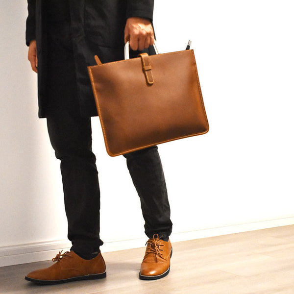 Simple Briefcase British Women's Handmade Retro