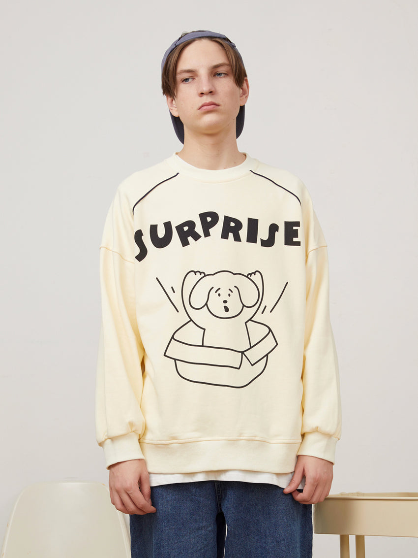 Doggy pattern crew neck top