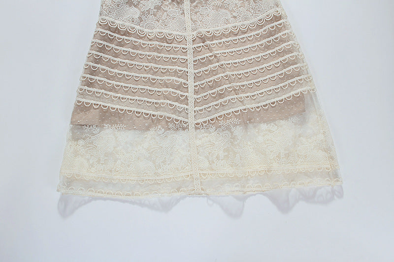Heavy Industry Crocheted Lace Temperament Embroidered Court Dress