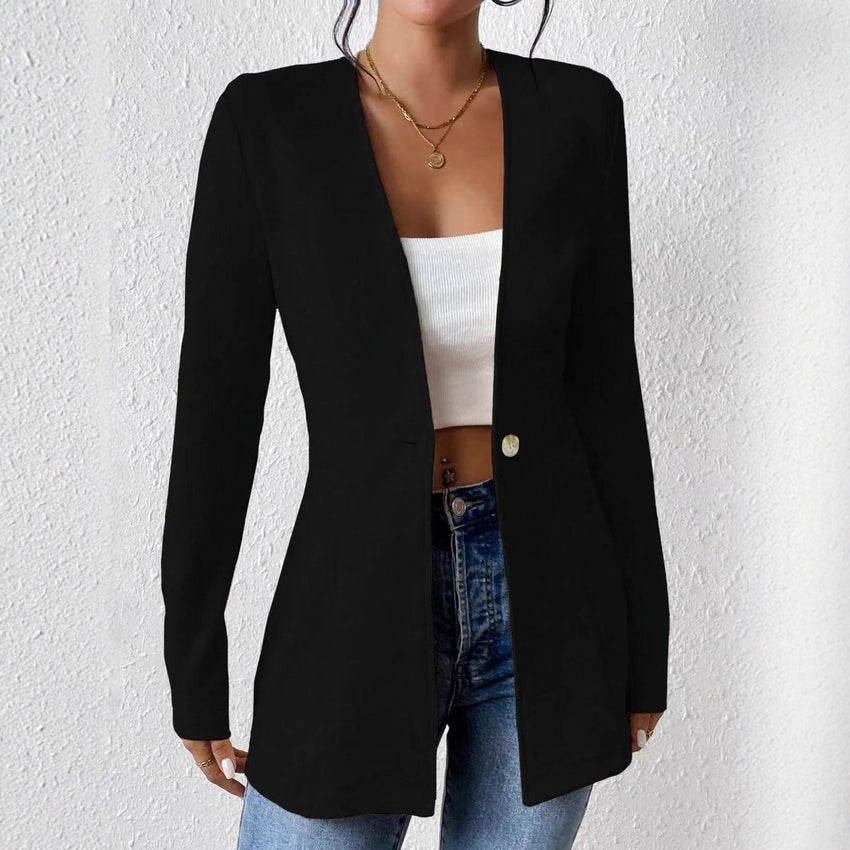 Korean Fashion Temperament V-neck Long Sleeve Small Suit Jacket