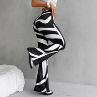 Bell-bottom Pants Fashion Printed High Waist Sheath Casual Pants