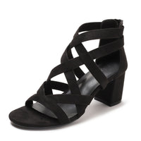 Chunky Heel Rhinestone Rome Classy High Heels