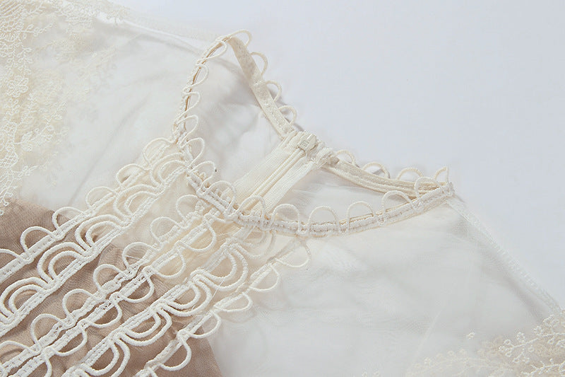 Heavy Industry Crocheted Lace Temperament Embroidered Court Dress