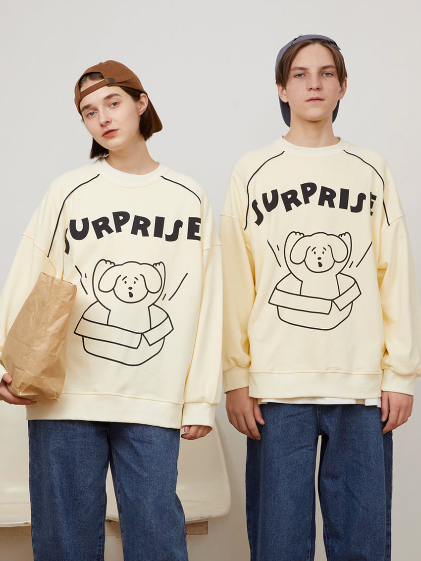 Doggy pattern crew neck top