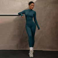 Fitness Scrub Sports Yoga Suit Trousers Workout Long Sleeve Coat