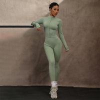 Fitness Scrub Sports Yoga Suit Trousers Workout Long Sleeve Coat
