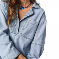Lapel Casual Slimming Shirt Denim Coat