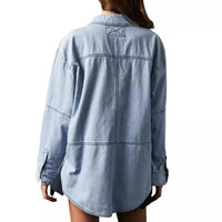 Lapel Casual Slimming Shirt Denim Coat