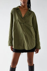 Lapel Casual Slimming Shirt Denim Coat