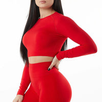 Women's Seamless Yoga Long Sleeve Tight Quick Dry Fitness Set