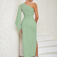 Women's Simple One-shoulder Sleeveless Party Dinner Dress