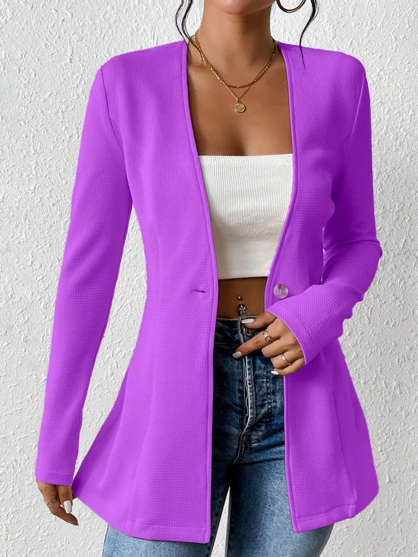 Korean Fashion Temperament V-neck Long Sleeve Small Suit Jacket