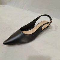 French Minority Low Heel Pointed-toe Low-cut Women's Toe Cap Sandals