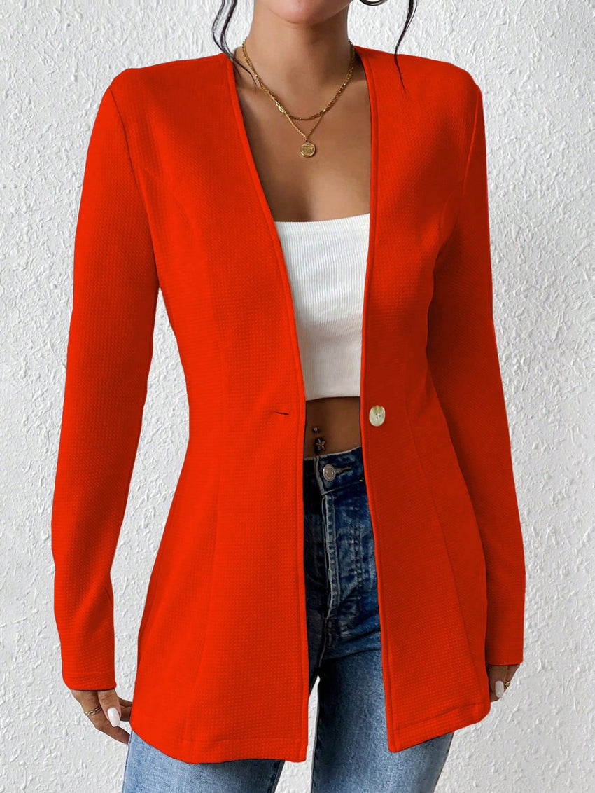 Korean Fashion Temperament V-neck Long Sleeve Small Suit Jacket